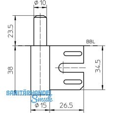 Trband-Rahmenteil V 8100 WF f. geflzte Tren, Band  15 mm, Stahl verzinkt