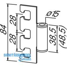 Trband Rahmenteil VX 11.304, Bandhhe 38,5 mm, Stahl verzinkt