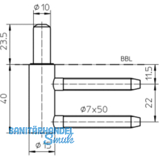 Trband-Rahmenteil Variant V 3400 WF f. geflzte Tren, Band  15 mm, vernickelt