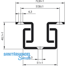 FULTERER FR 505 T Trblatt-Zeigewandauszug, Lnge 995 mm, KB schwarz