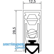 Trdichter T017, einseitig, Aluminium natur, Lnge 439 mm