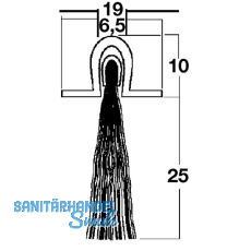 Trdichtungsbrste m. U-Profilleiste, 2000 mm, Borsten natur, Alu natur