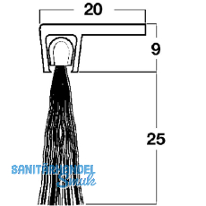 Trdichtungsbrste m. Winkelprofilleiste, 2000 mm, Borsten natur, Alu natur