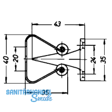 Trhalter m. Federhalter, Wandabstand 45 mm, Aluminium silber eloxiert