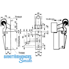 Trschlieer Dictator, Gr. 1, Trbreite - 900 mm, Stahl vernickelt