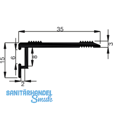 Trschwelle Isostar, 1000 x 35 x 15 mm, silber eloxiert