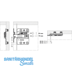 CAMAR Unterschrankaufhnger 807, links, Tragkraft 120KG, Stahl verzinkt