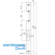Schlieblech gerade 24/270/3 mm f. E-ffner