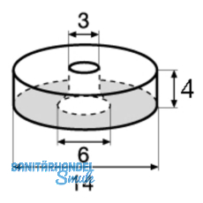 QuickClick Basisteil zum Anschrauben  30 mm, Hhe 5 mm, Kunststoff wei