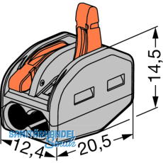 Verbindungsklemme WAGO 222 3x4Qmm grau mit Bettigungshebel