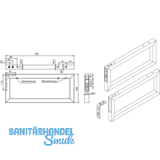 Wandkonsole - Handtuchhalter, Hhe 200 mm, Tiefe 480 mm, chrom glanz