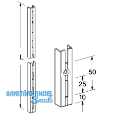 Classic Wandschiene 10000, einreihig, Lnge 1000 mm,Stahl wei-alu (RAL 9006)