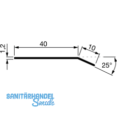 Wetterschenkel 1200 mm, Materialbreite 50 mm, Strke 1,2 mm, Aluminium natur