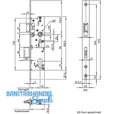 Fluchttrschloss WILKA 6668, 2-flgelig, Funktion E, DM 35,universal, EN179/1125