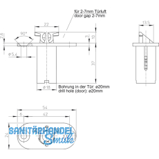 Schaltschloss 4685, Stulp 24 x 54 mm rund, Stahl verzinkt