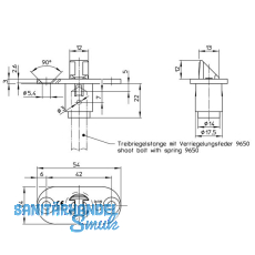 Schnappriegel 4686, Stulp 24 x 54 mm, Stahl verzinkt