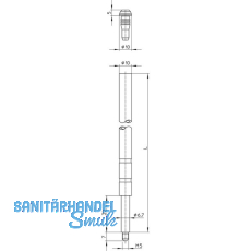 Treibriegelstange hohl 9648 1500 mm, fr oben, Stahl verzinkt
