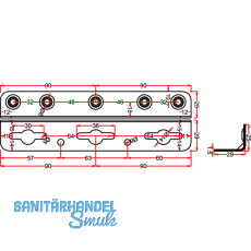 Winkel-Bettschiene REFORM, L 180, LINKS+RECHTS verwendb., Stahl blau verzinkt