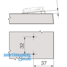 BLUM Winkelkeil, kreuzform, -5 Schraubversion, Distanzstrke: 6 mm