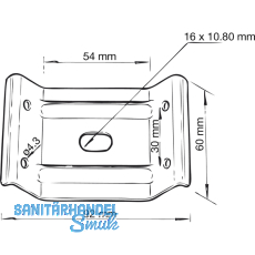 Zargenverbindung, 60 x 92, Stahl verzinkt