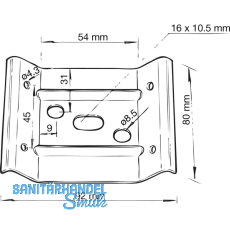 Zargenverbindung, 80 x 92, Stahl verzinkt