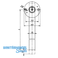 HEKNA 102 Zentralverschluss -  16, 5 mm, L 20, 5 mm