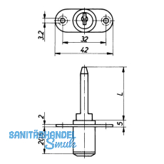 HEKNA 119 Zentralverschluss -  16, 5 mm, L 20, 5 mm, Zamak