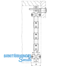 HEKNA 119 Zentralverschluss -  16, 5 mm, L 20, 5 mm, Zamak