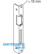 Winkelschlieblech f. GU Secury f. E-Trffner/AT-Stck, rechts, verzinkt silber