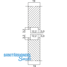 Wall Sys Zwischenprofil zum Verschrauben,Lnge 3000 mm,Aluminium natur eloxiert