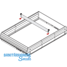 HETTICH SYSTEMA TOP 2000 Zwischensteg, Stahl/Kunststoff vernickelt, Alu-Finish