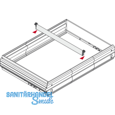 HETTICH SYSTEMA TOP 2000 Zwischensteg, Einbaubreite 392 mm, Alu-Finish