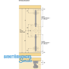 HETTICH PRESTIGE 2000 Zyl.-Drehstangenschloss Z23 Set, Dornma 25, 18