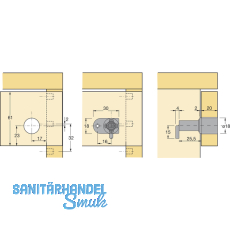 HETTICH PRESTIGE 2000 Zentralverschluss, 18, Zinkdruckguss