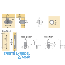 HETTICH PRESTIGE 2000 Zylinder-Hebelschloss Z23 Set, 18, 78020