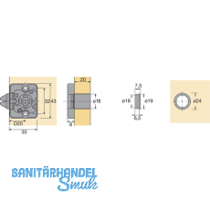 HETTICH PRESTIGE 2000 Zyl.-Rollladenfallenschloss Z23, Dornma 20, 18
