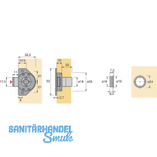 HETTICH PRESTIGE 2000 Zyl.-Rollladenschloss Z23, rechts, Dornma 15, 18