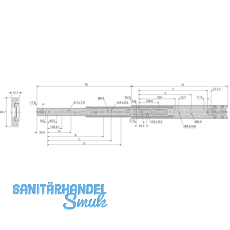 ACCURIDE 3832SC Kugelkfigfhrung - Vollauszug, L 400 mm, Stahl chromatiert