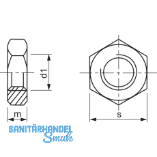 DIN 934/ 8 1/4 UNC verzinkt zllige Sechskantmutter mit Regelgewinde
