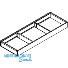 BLUM AMBIA-LINE Schubkastenrahmen breit, NL650mm, B200mm, Stahl Oriongrau