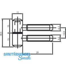 SECOTEC Einbohrband zweiteilig Anuba 11 mm vermessingt SB-2