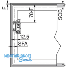 BLUM AVENTOS Frontbefestigung-Set Alurahmen schmal, Stahl vernickelt, 20K4A00A02
