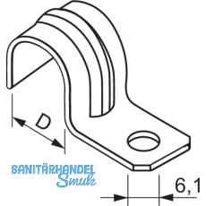 Befestigungsschelle halb 28 mm verzinkt mit einem Befestigungsloch