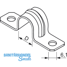 Befestigungsschelle 25 mm verzinkt mit zwei Befestigungslcher