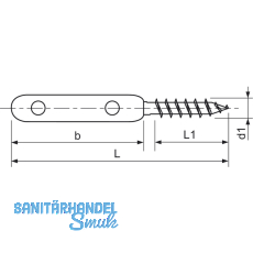 Blattschraube mit Holzgewinde 5.2x95 verzinkt-blau