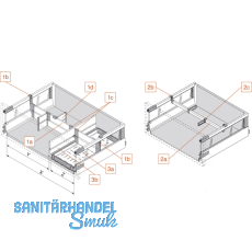 BLUM ORGA-LINE TANDEMBOX ANTARO Querreling Aufnahme, KS grau RAL9006