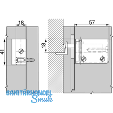 BLUM Schrankaufhnger, wei, rechts, Tragkraft 130 KG, Kunststoff/Stahl