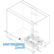 BLUM SERVO-DRIVE Netzgerthalterung Bodenmontage,Lnge 271,6,KS staubgrau