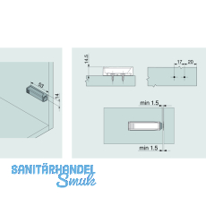 SECOTEC ffnungssystem BLUM Tip-On mit Adapterplatte zum Anschrauben SB-2