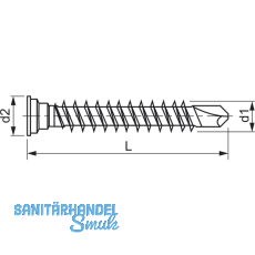 CABRI Terrassenschraube 5.5x 55 Edelstahl A4 ruspert silber Bimetall-Bohrspitze